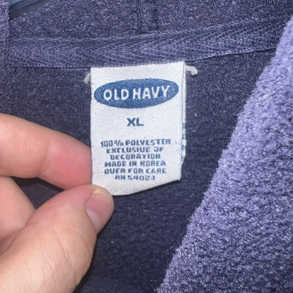 Vintage‎ Old Navy Classic Fleece Hoodie, men’s size XL Navy Blue GUC - Picture 2 of 4